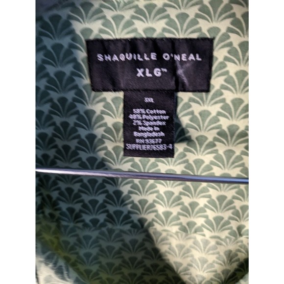 Shaquille O'Neal XLG Big Fit Dress Shirt Cotton/Polyester Short Sleeve - Picture 3 of 3